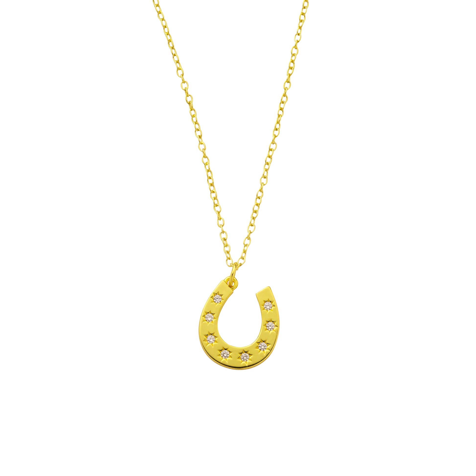 Gold Plated Horse Charm Necklace By Arvino on a white background