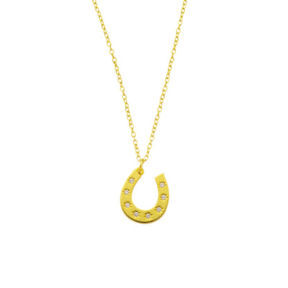 Gold Plated Horse Charm Necklace By Arvino on a white background