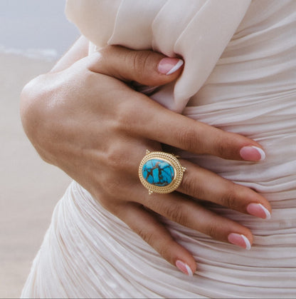 Turquoise Emblem Ring