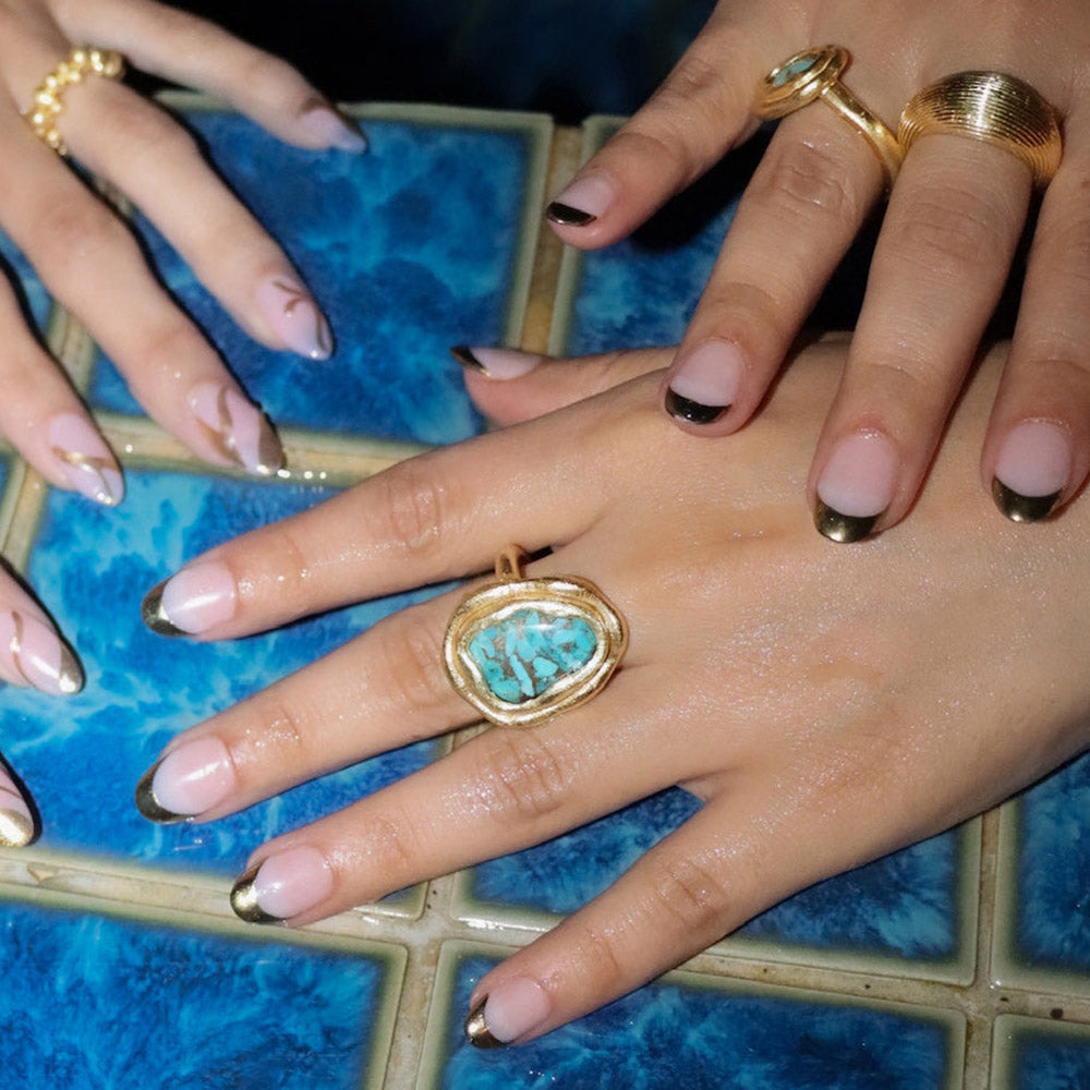 Turquoise Mineral Chunk Ring