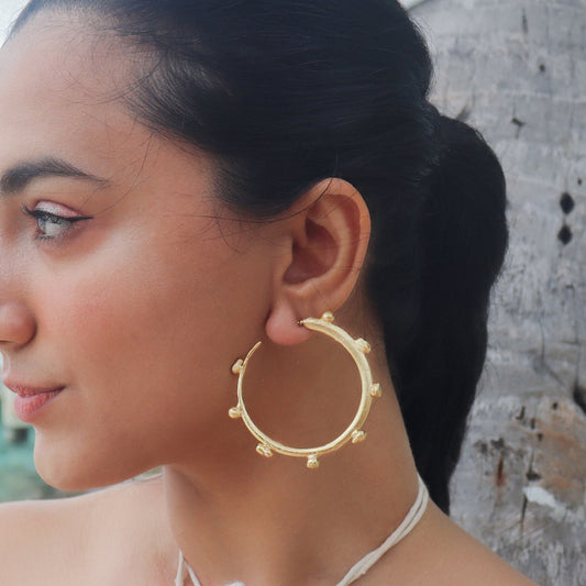 Gilded Dew Drop Hoops