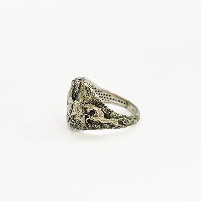 Running Horse Emblem Ring in 92.5 Sterling Silver