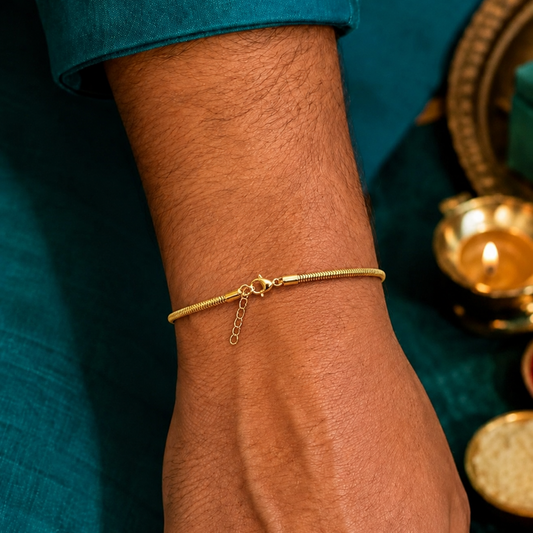 Gold Coil Men's Bracelet Slim