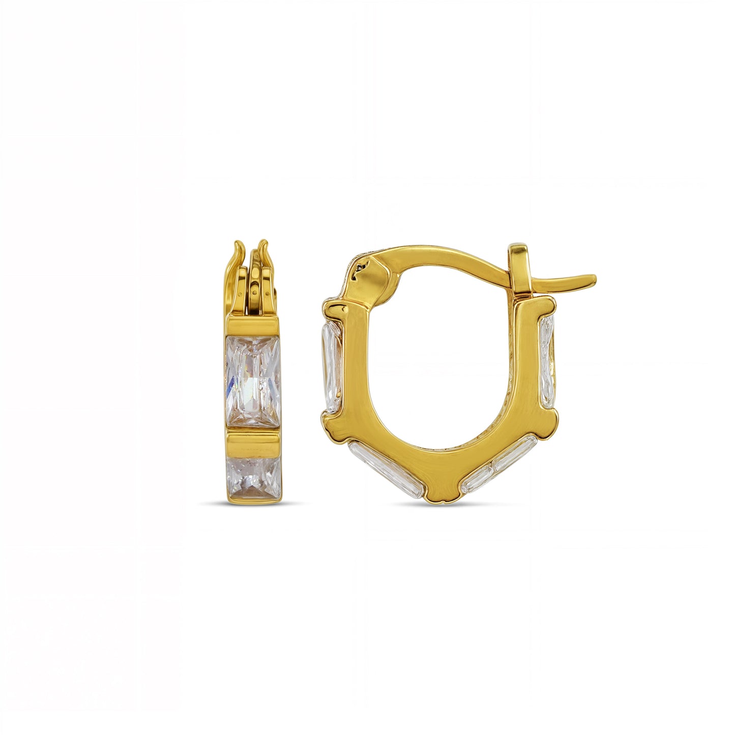 Hoop Earrings With cz Zorconia on a white background by arvino