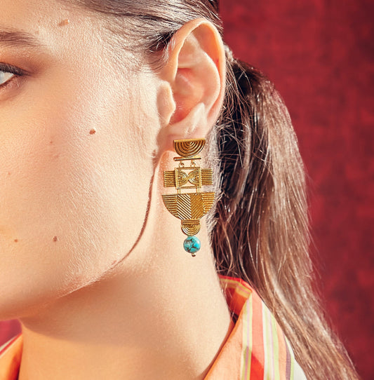 Turquoise Folk Earrings