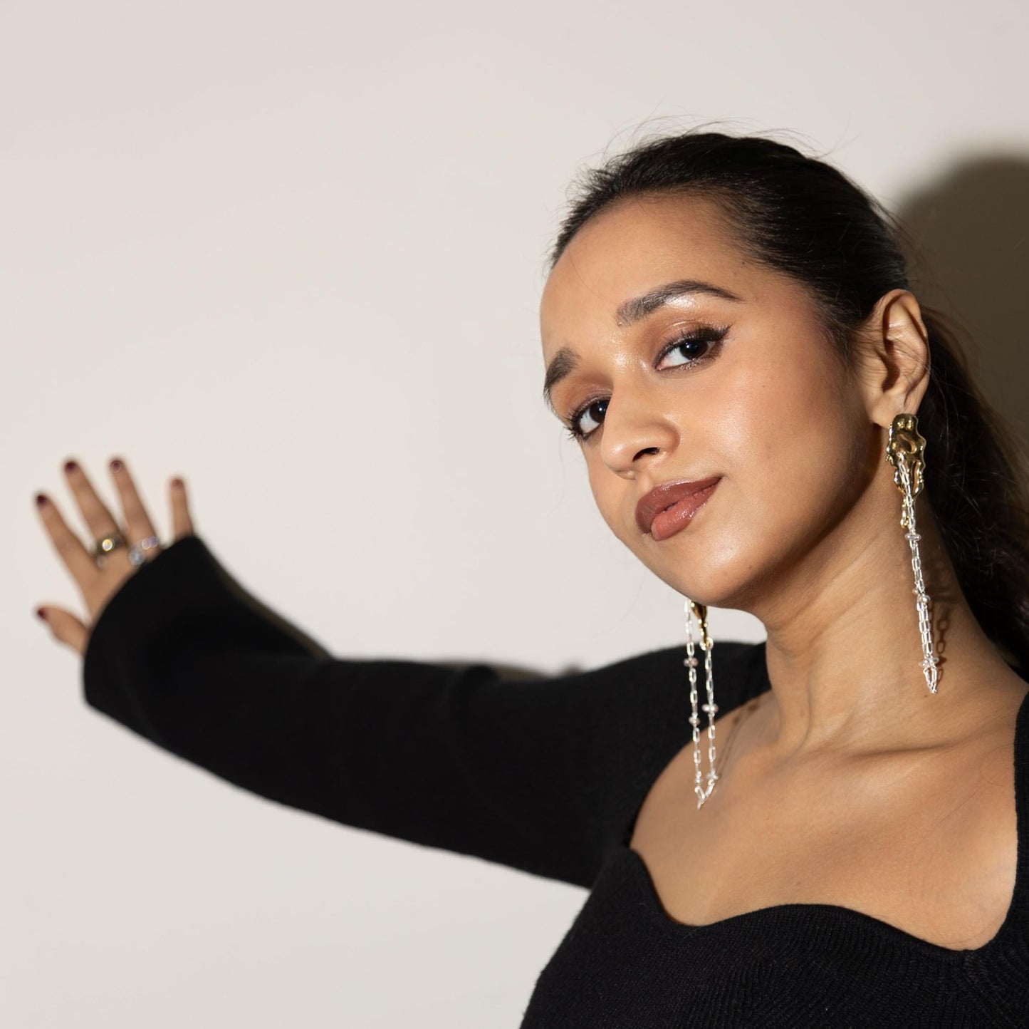 Molten Lava Satellite Two Tone Earrings