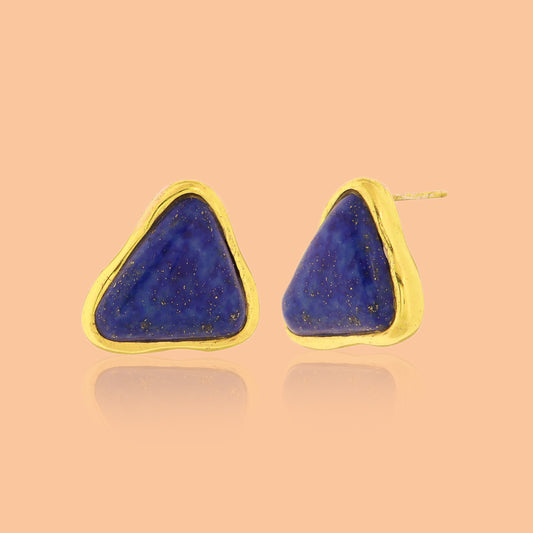 lapis stone triangular studs