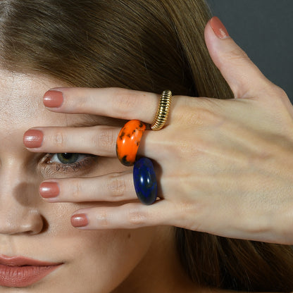Model wearing demi fine Sculpted Ridge Ring by arvino