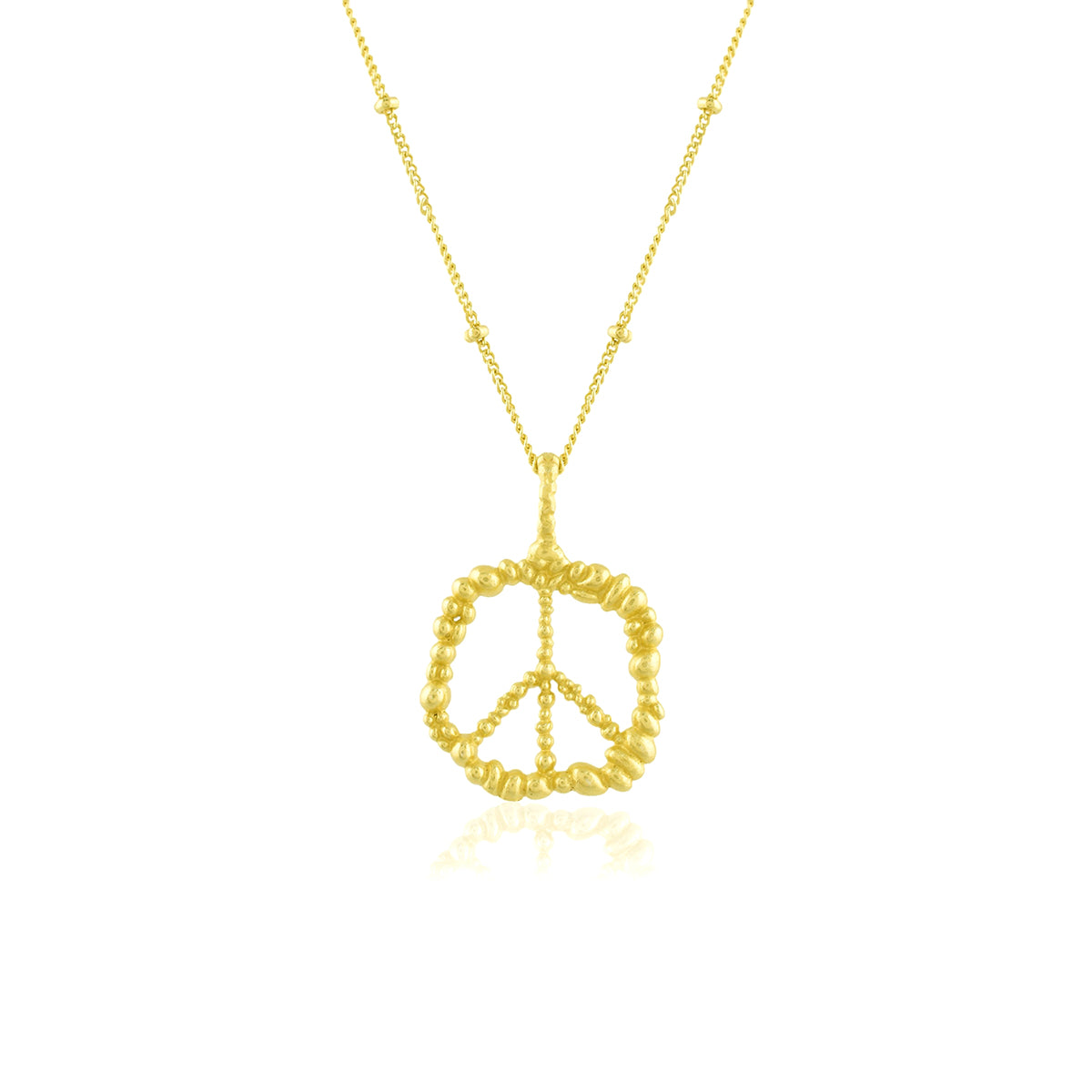 White background Shot of Gold plated Harmony Granulated Necklace in 925 Sterling Silver by Arvino