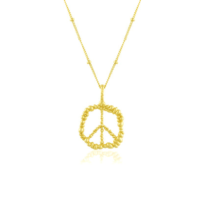White background Shot of Gold plated Harmony Granulated Necklace in 925 Sterling Silver by Arvino