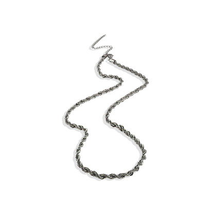 Silver plated Forged rope neckchain for mens by arvino on a white background shot