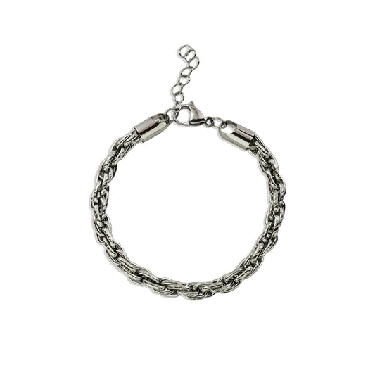 Silver plated Rope Design Bracelet by arvino on a white backgroud