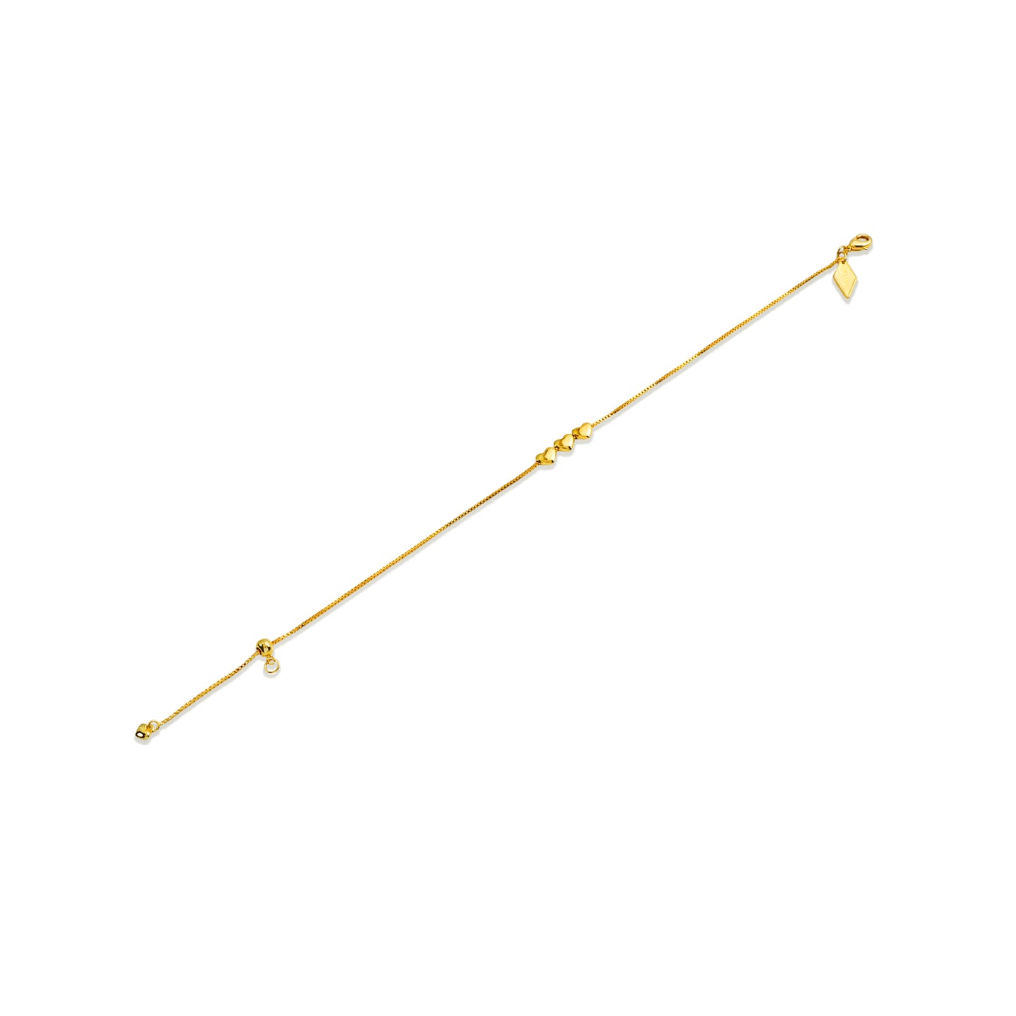 Trinity heart charm bracelet Gold plated by arvino