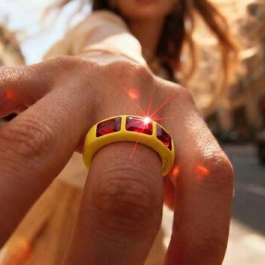 Modern Mosaic Ring Red