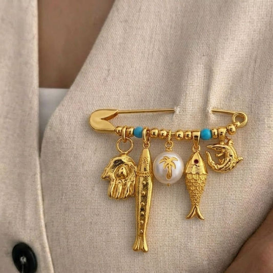 Ocean Relic Charm Pin Brooch