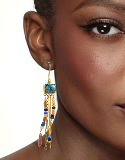 Turquoise Nomad Tassel Earrings