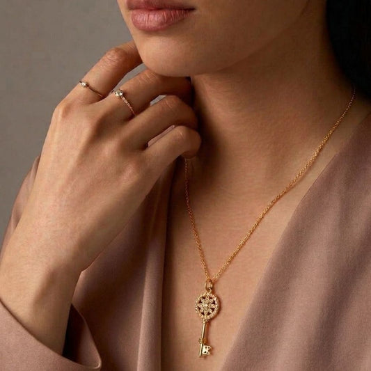 Key Pendant Necklace in 92.5 Sterling Silver