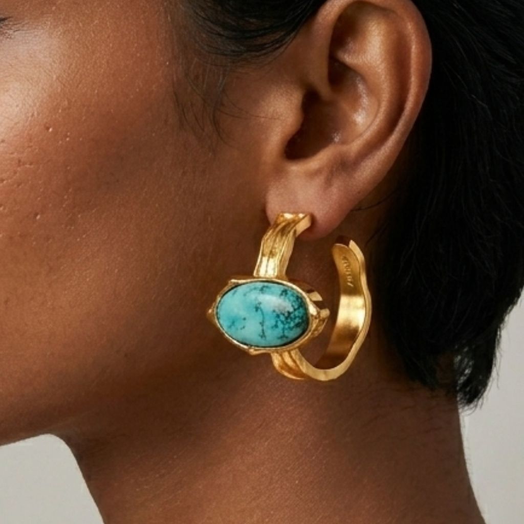 Turquoise Eye Drop Earrings