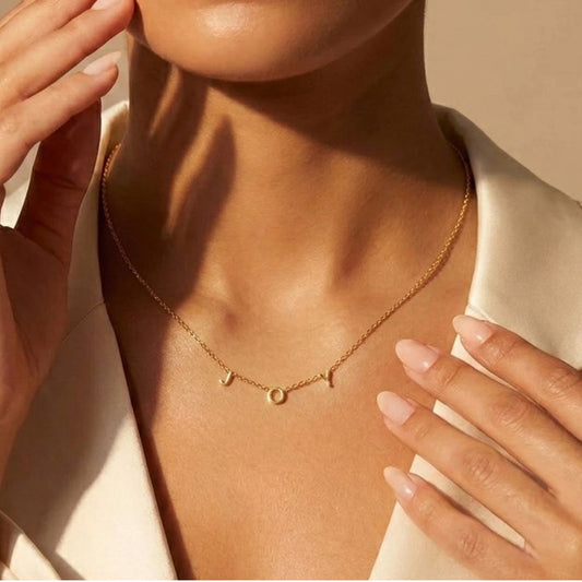 Joy Letter Necklace ( Customizable ) in 92.5 Sterling Silver