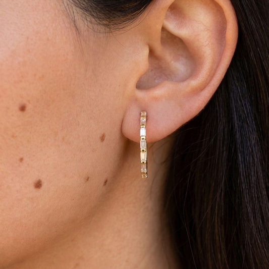 Crater Hug Hoops White in 92.5 Sterling Silver