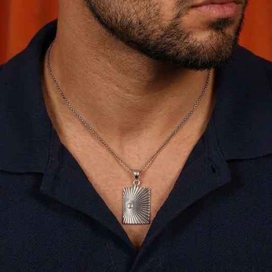 Radiance Tag 92.5 Sterling Silver Men’s Necklace