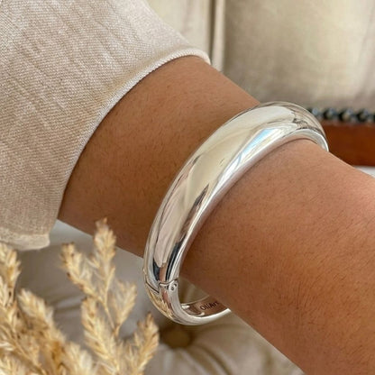 Polished Silver Openable Bangle