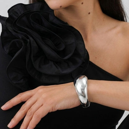 Silver Dome Openable Cuff Bangle