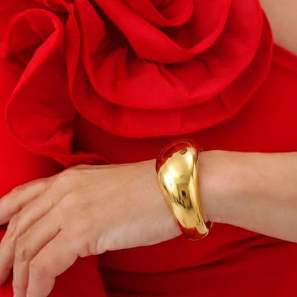 Gold Dome Openable Cuff Bangle