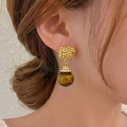 Tiger Eye Drop Earrings