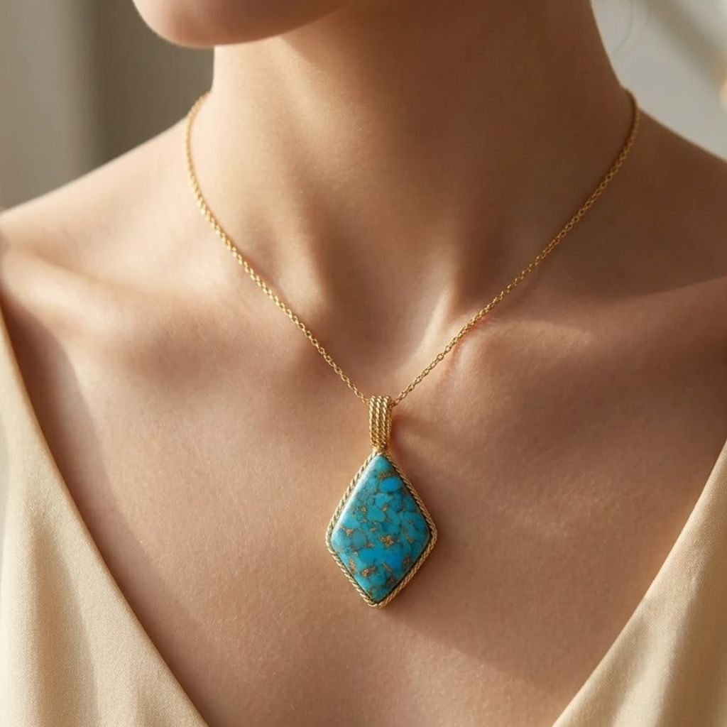 Turquoise Shield Charm