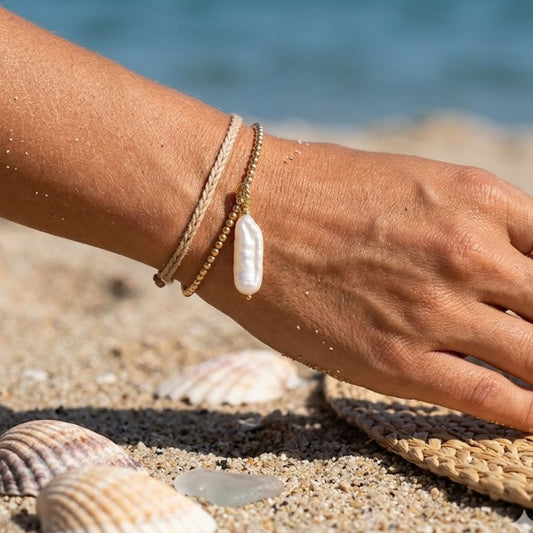 Earthly Baroque Pearl Charm In 925 Sterling Silver