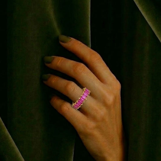 Pink Zircon Eternity Ring