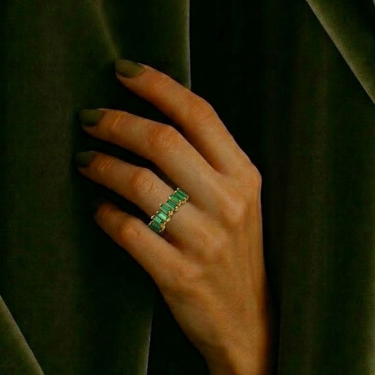 Green Zircon Eternity Ring