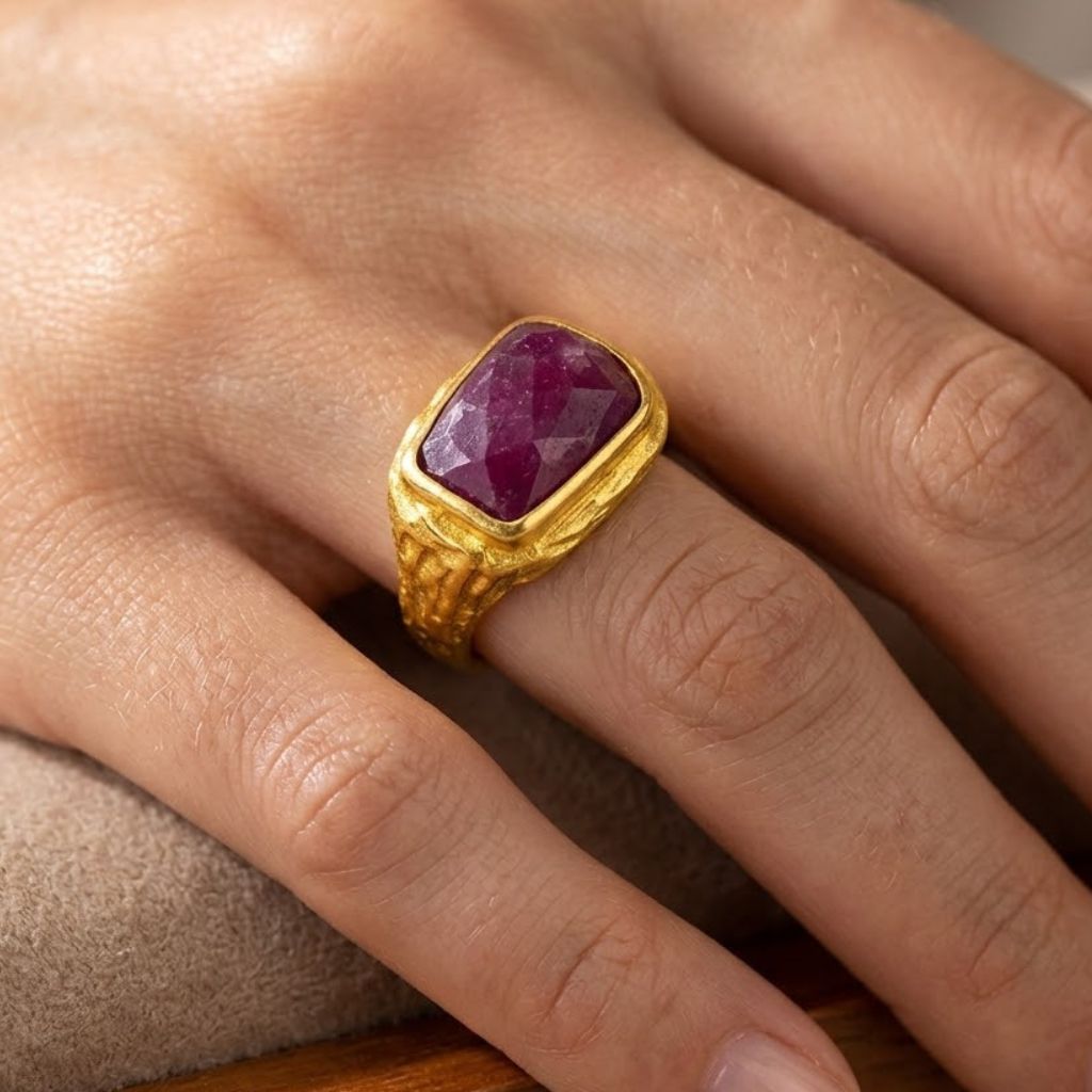 Ruby Reflections Adjustable Ring