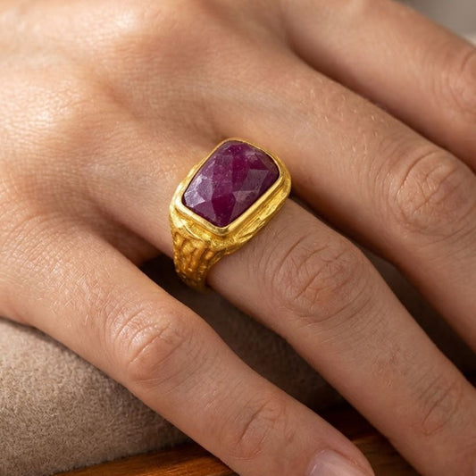 Ruby Reflections Adjustable Ring