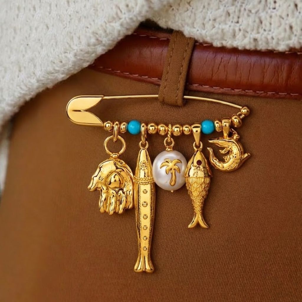Ocean Relic Charm Pin Brooch