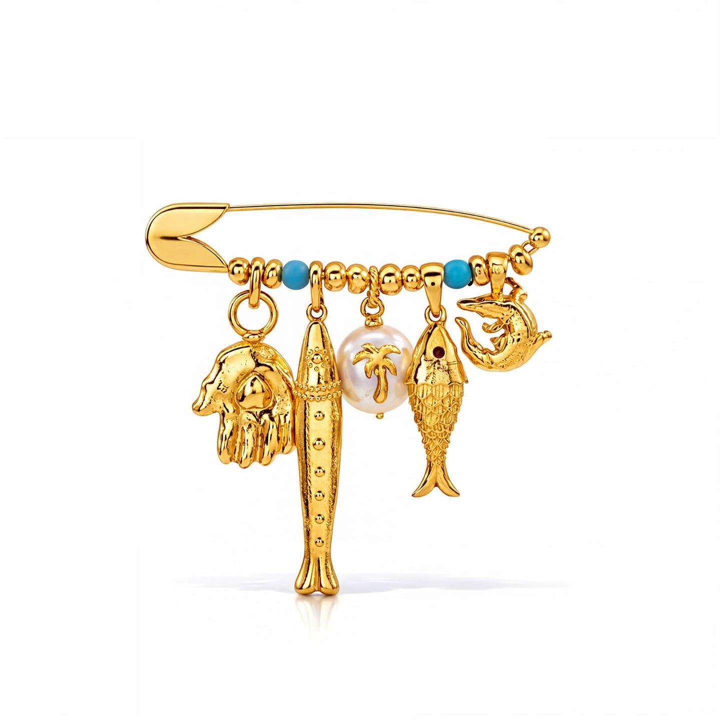Ocean Relic Charm Pin Brooch