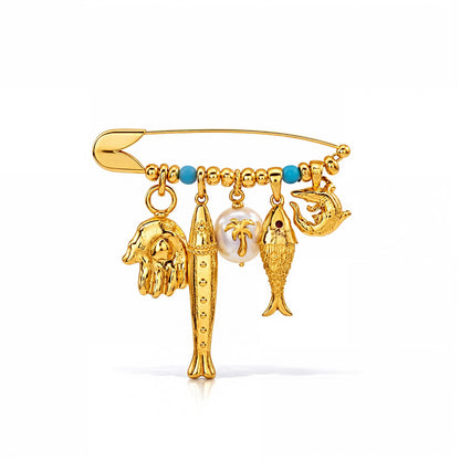 Ocean Relic Charm Pin Brooch