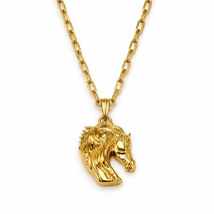 Horse Emblem Chain Necklace