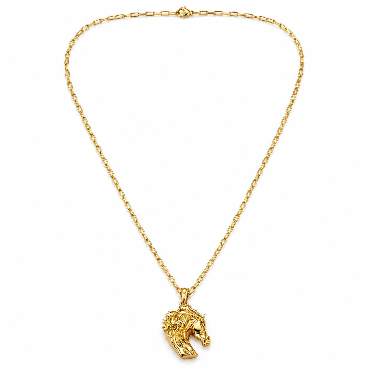 Horse Emblem Chain Necklace
