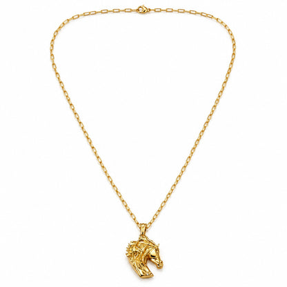 Horse Emblem Chain Necklace
