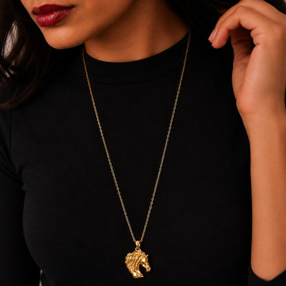 Horse Emblem Chain Necklace