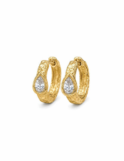 Fleur 9kt Gold Lab Grown Diamond Hoop Earrings