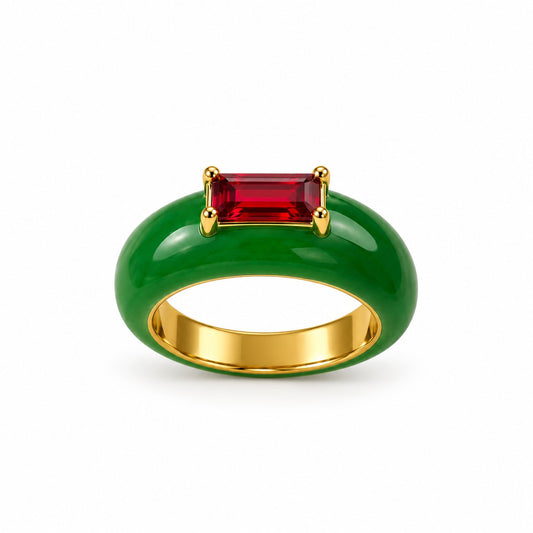 Garnet Forest Ring In 925 Sterling Silver