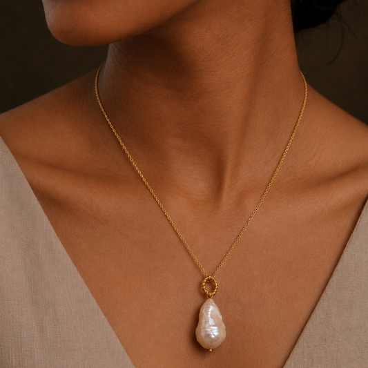 Pearl Blossom Necklace In 925 Sterling Silver