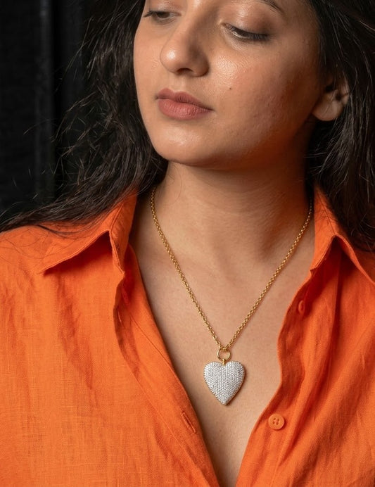 Celestial Heart Necklace in 925 Sterling Silver