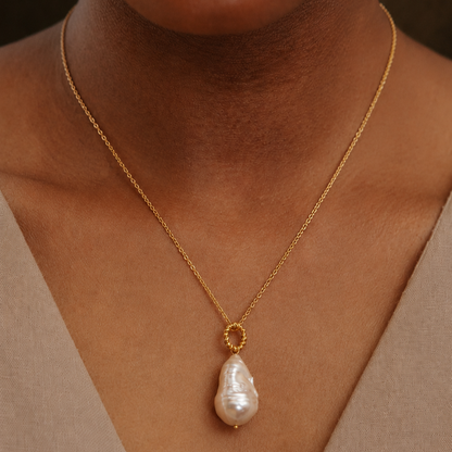 Pearl Blossom Necklace In 925 Sterling Silver