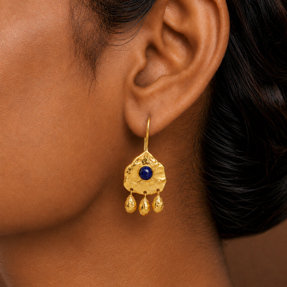 Lapis Sunburst Earrings