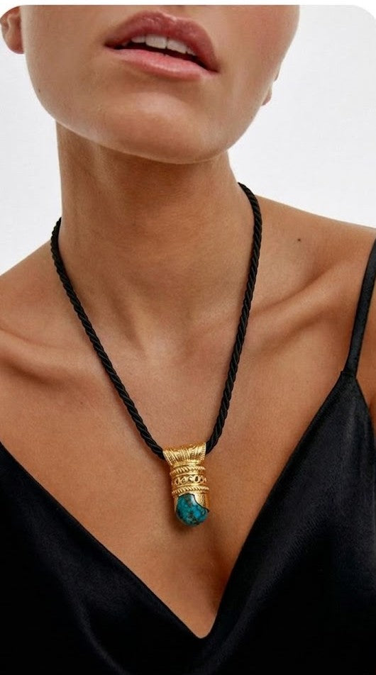 Turquoise Potion Unisex Thread Necklace