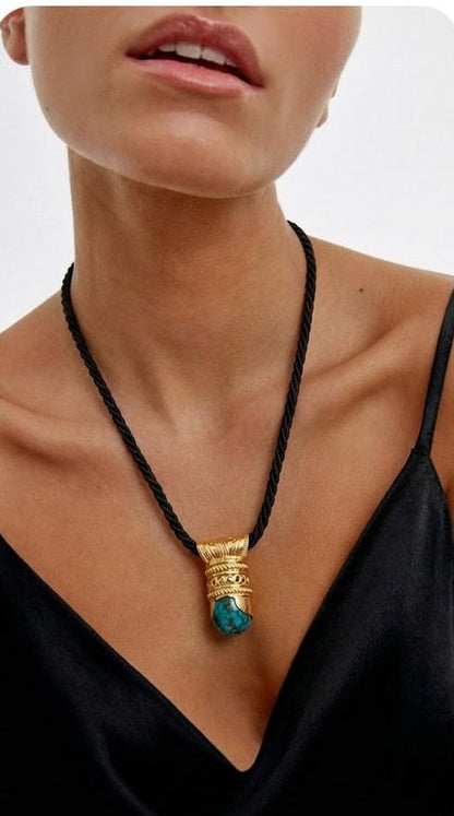 Turquoise Potion Unisex Thread Necklace
